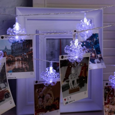 Garland “thread” 4.5 m with nozzles “clothespins”, ip20, transparent thread, 20 LED, white glow, 220 V-2