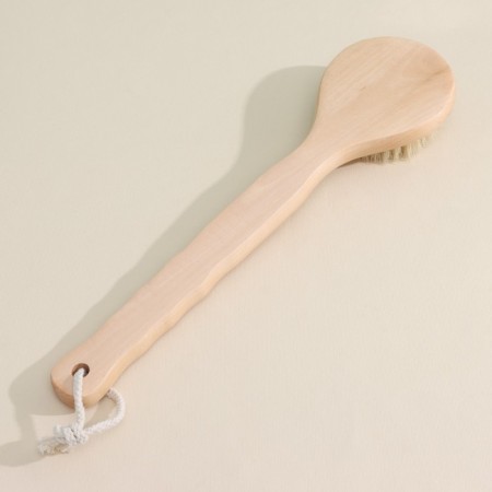 Massage brush for the body of the share, with a pen, natural bristles-5