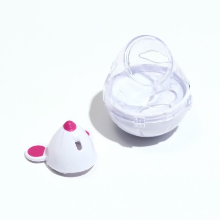 Nevali toy "Mouse" with a compartment for treats (treats up to 1 cm), 4.7 x 6.5 cm, white-4