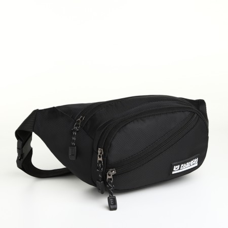 Lightning waist bag, 3 outer pockets, black color