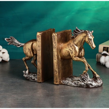 Holder - Book stand "Running" set 2pcs, bronze, 21x38cm-2