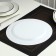 Plastic disposable plastic, 23 cm, round, flat, white color with a golden pocket