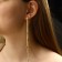 Hanging earrings with the rhinestones "celebrity" threads with beads, white color in gold, 12.5 cm