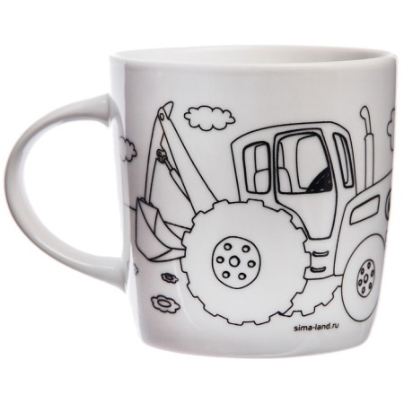 Set, a mug for coloring, 250 ml, blue tractor-1