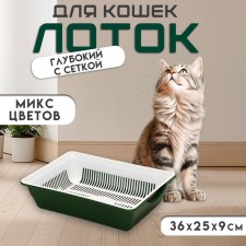 Туалет глубокий с сеткой 36 х 25 х 9 см, микс цветов