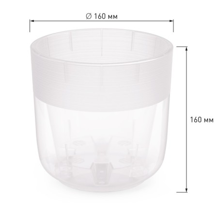 Kashpo for flowers with an insert "Linel", 2.7 l, d = 16 cm, h = 16 cm, transparent-3