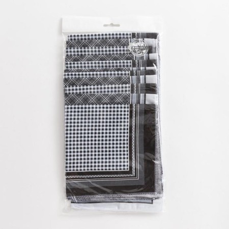 Men's nasal shawls 30*30 cm, (set 12 pcs,) ts. black, Fig. MIX 100% HL-7
