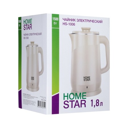 Electric kettle Homestar HS-1006, plastic, flair, 1.8 l, 1500 watts, beige-8
