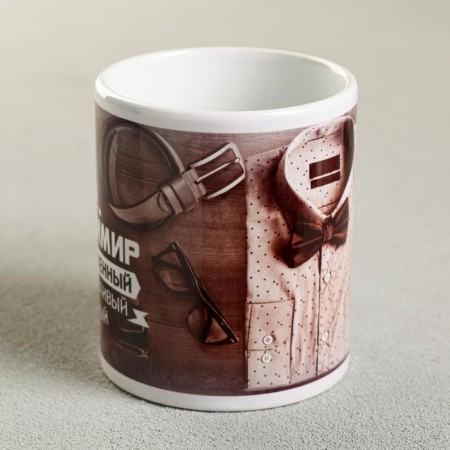 Sublimation mug "Vladimir" shirt, 320 ml, with application-1