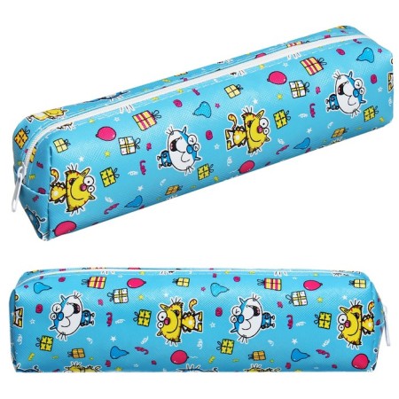 School Penal on the zipper "cats" Calligrata, blue