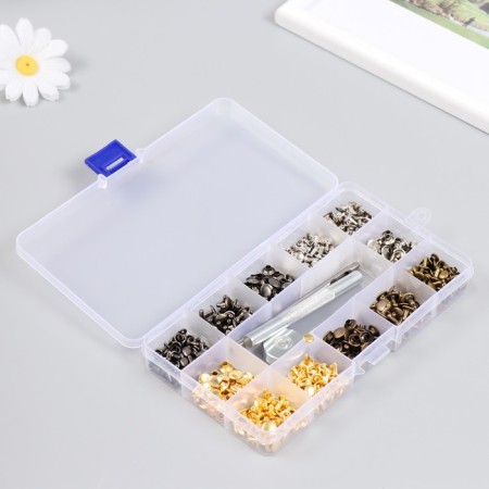 Ground set 244 pcs 12 types (8x8 mm; 6x6 mm) with a hammer-2