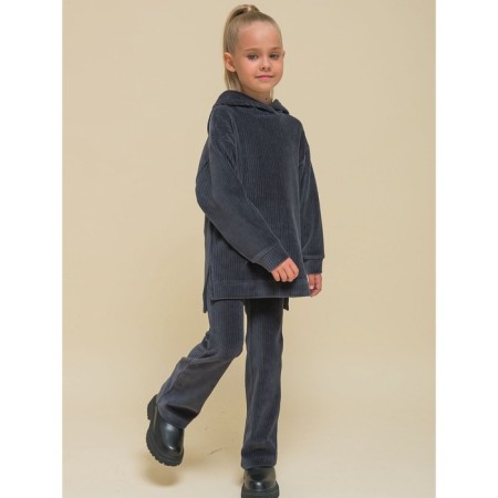 Sweatshirt for girls, height 110 cm, dark gray color-7