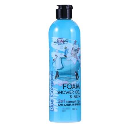 Foam gel for shower and bath Modamo, Blue Curasao, 500 ml