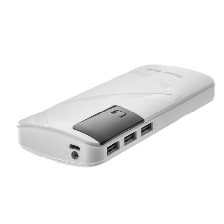 Luazon external battery PB-05, 6000 mAh, 3xUSB, 2 A, display, flashlight, white-3