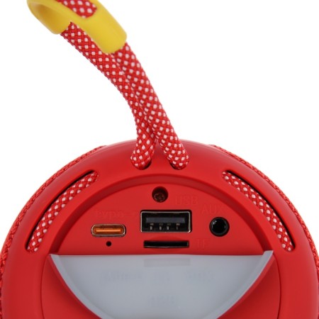 Portable column Booms350, 7 watts, 1200 mAh, backlight, Micro SD, red-3