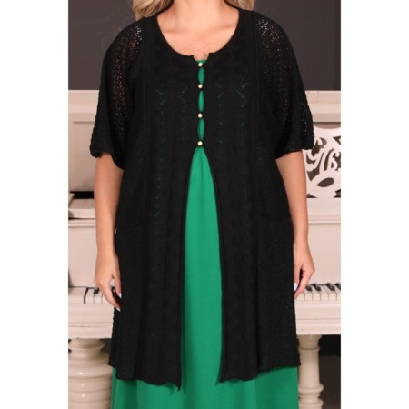 Cardigan female, size 56, black color-9