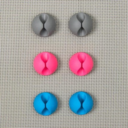 Clamps for wires, 6 pcs, color mix-8