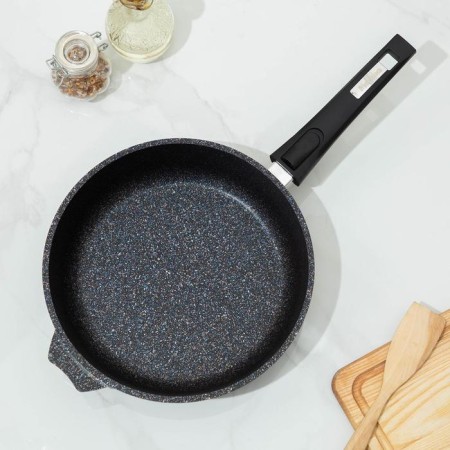 Granite Star pan, d = 26 cm, removable handle, anti -stick coating, black color-1