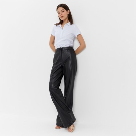 Women's pants (eco -leather) minku: eco leather Black color, size 48-3
