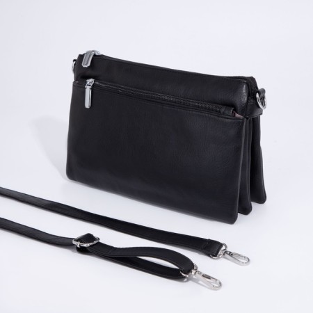 Bag Cross-Bodi with a zipper, black color-3