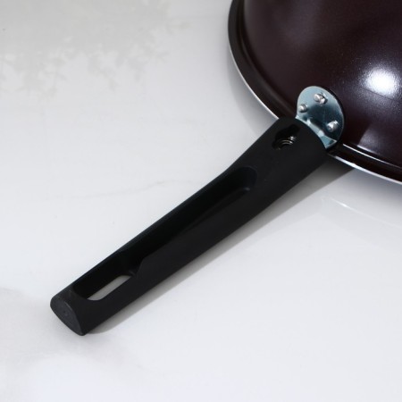 SKOLODA Vok "hostess", d = 28 cm, with 2 handles, anti -stick coating, burgundy color-4