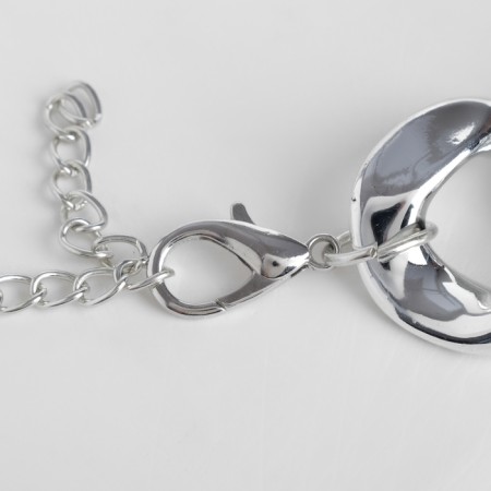 The necklace "Ground chain" is interspersed, the color is silver, 50 cm-1