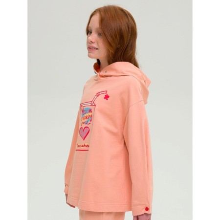 Sweatshirt for girls, height 116 cm, peach color-1