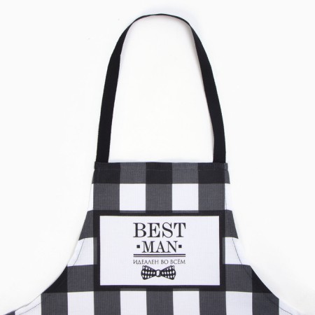 Apron "Dolyana" Best Man Black 70x60 cm, Rogozhka, 100% HL, 160g/m2-1
