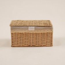 Basket for storing manual weaving with a lid, paper 35x25x19 cm