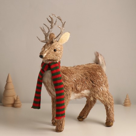 Decor "Deer with silver horns, in a scarf" 18x10x38 cm