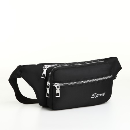 Lightning waist bag, 2 outer pockets, black color