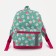 Baby backpack on a zipper, an external pocket, a reflective strip, turquoise color/pink color