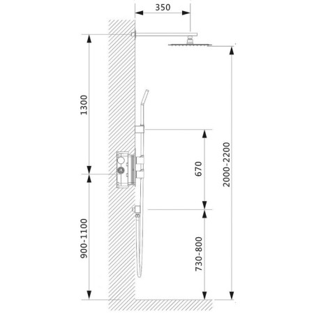 Timo Petruma SX-5059/00SM shower system, built into the thermostat, chrome-4