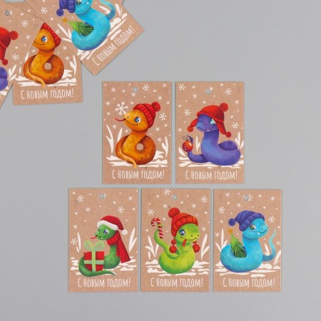 Cardboard "snake", craft, set of 10 pcs (5 types) 4x6 cm