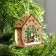 Christmas tree toy "House with Santa Claus and Christmas tree", from batteries, glow warm white