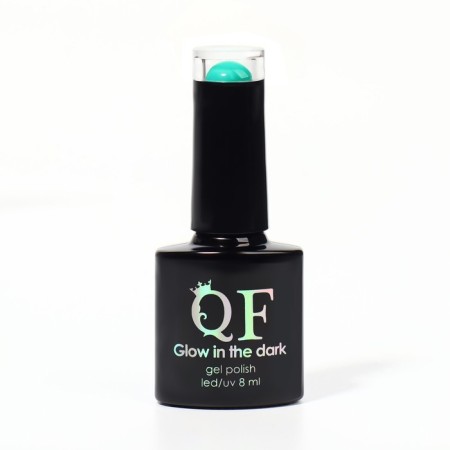 Gel nail polish, Glow in the Dark, 3-phase, 8ml, LED/UV, luminescent, mint-turquoise color (20)-6