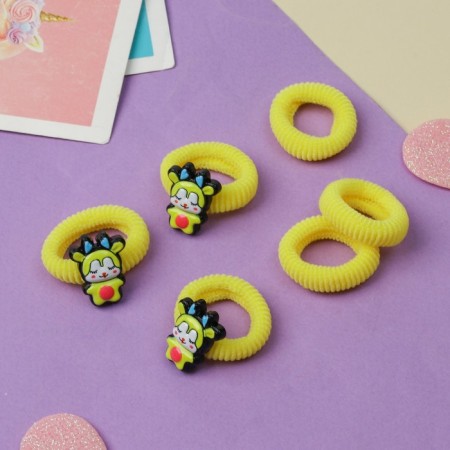 Hair gum "Tenderness" (set 6 pcs) deer, yellow-1
