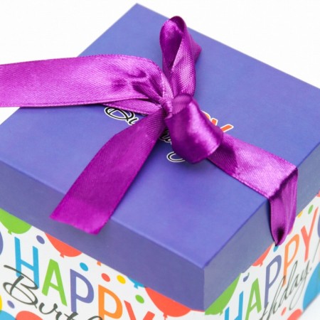Self -charged box "Happy Birthday" Violet 10x10x10 cm-2