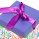 Self -charged box "Happy Birthday" Violet 10x10x10 cm