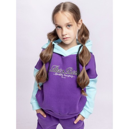 Set: Huds and Pants "College", height 98 cm, purple color-4