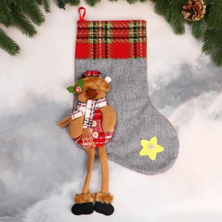 A toe for gifts "moose with long legs, asterisk" 26x39 cm, gray-1
