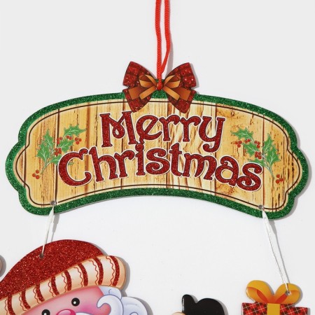 Decorative decoration (suspension) "Santa Claus on the sled" 43.5x30.5 cm-3