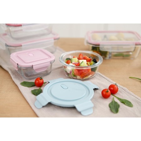 Container from heat -resistant glass Round Cook and Freeze, 370 ml, 13.5 × 6 cm, color mix-9