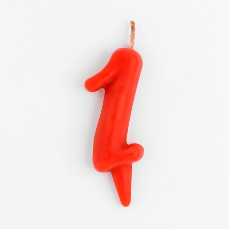 Candle for the cake the figure "Oval" "1", red, 5.5 cm-1