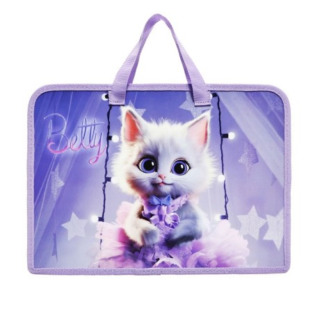 Folder with A4 handles, 340 x 245 x 45 mm, plastic, handle, ONICS PT-14 "Betty cat"