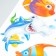 Interior plastic sticker 3D "Cartoon fish" mix 50x32 cm