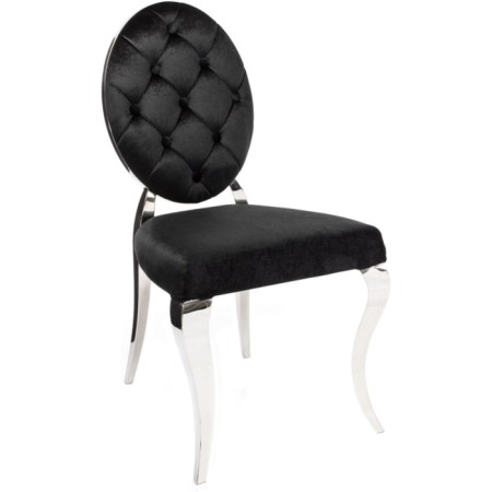 Stool on a metal frame ODDA Metal/velor, chrome/black 50.5x65x91 cm-9