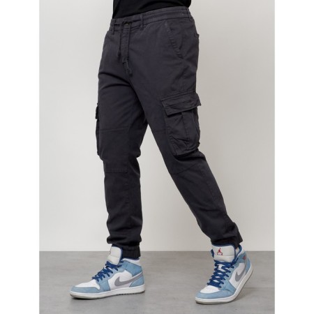 Cargo jeans men, size 52, dark gray color-11