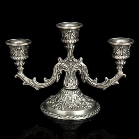 Summary Metal for 3 candles "Nature Patterns" 20x14x10 cm-4