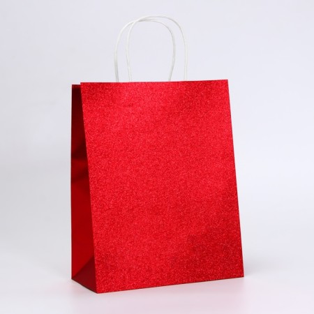 Paper gift package with glitter red, 21 x 11 x 27 cm-1